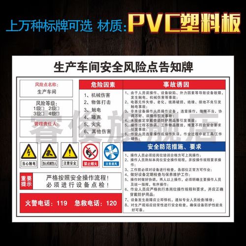 工廠生產車間 崗位安全點告知牌 崗位告知卡提示標識警示牌定制配 fx0